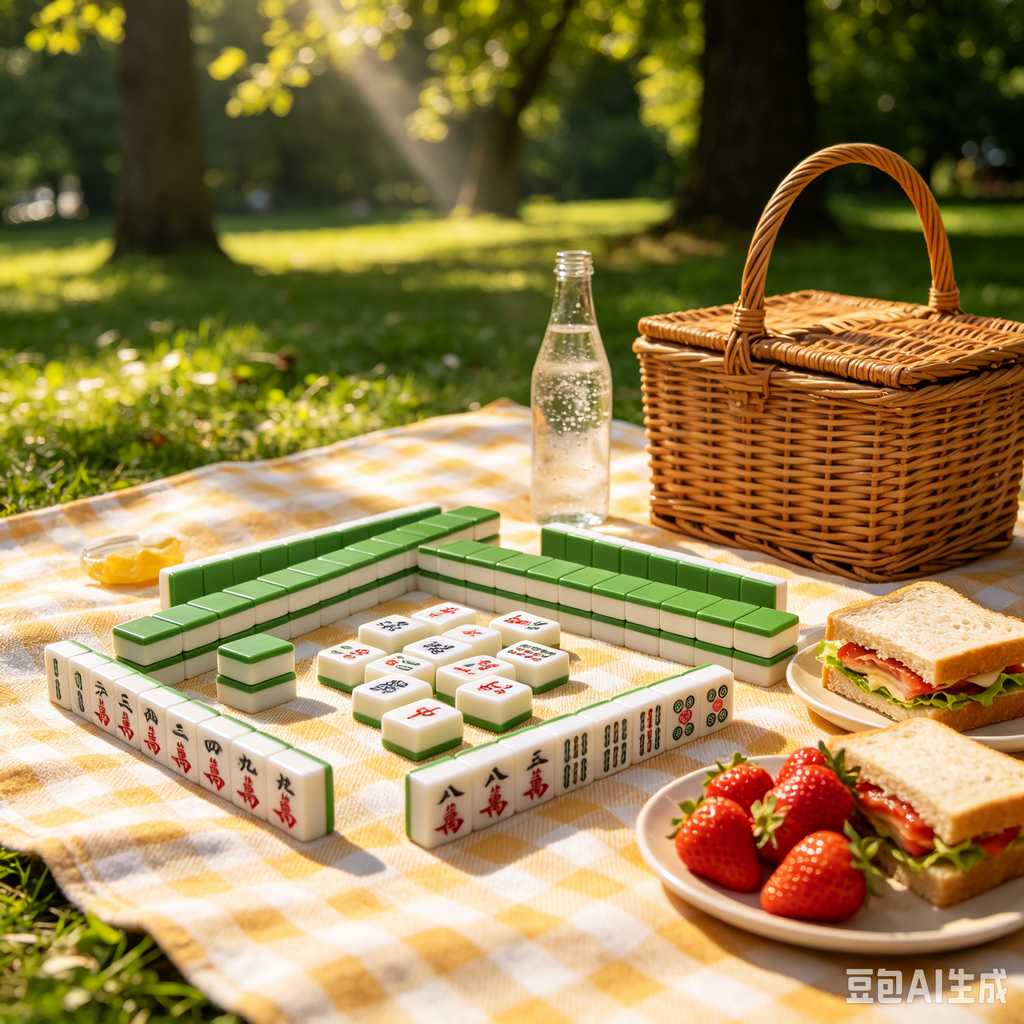 gradient green mahjong set